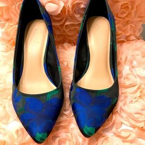Kelly & Katie Dotty Tropical floral heels